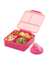 Bento Lunch Box w Insulated - Pink with Food Flask 